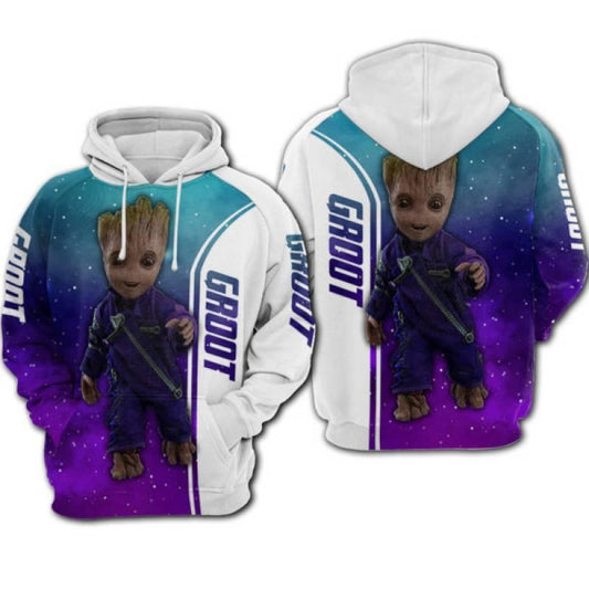 Baby Groot Marvel Comics Guardians Of The Galaxy All Over Print Hoodie Moonbestprint