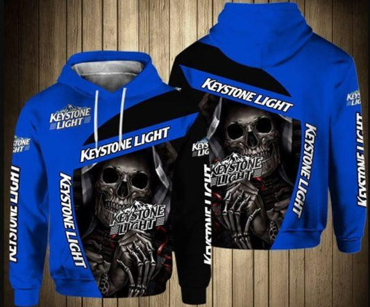 Keystone Light Beer Skull 2k530 Lover Gift,keystone Light Beer Skull All Over Print 3d Hoodie Moonbestprint