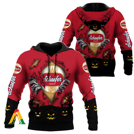 Scary Night Halloween Schaefer Beer Hoodie &amp; Zip Hoodie Moonbestprint