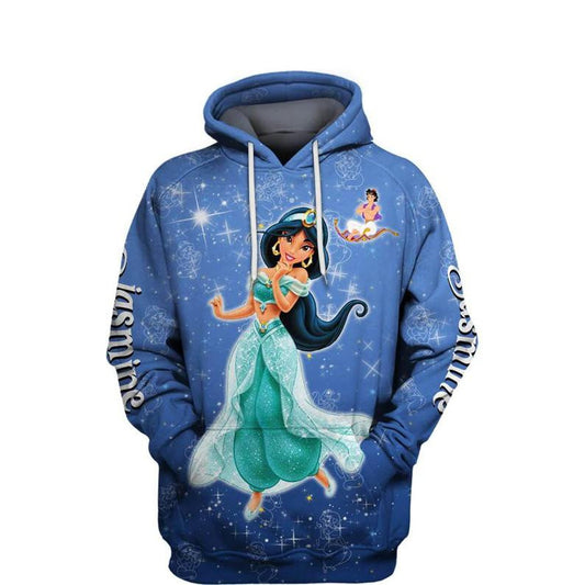 Jasmine Princess Of Agrabah, Aladin Disney Cartoon All Over Print Hoodie Moonbestprint