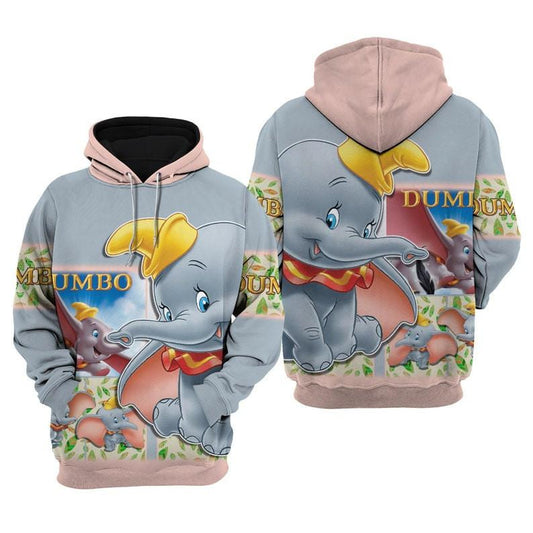 Disney Funny Dumbo Elephant Cartoon Fan Gift All Over Print Hoodie, Zip Hoodie Moonbestprint