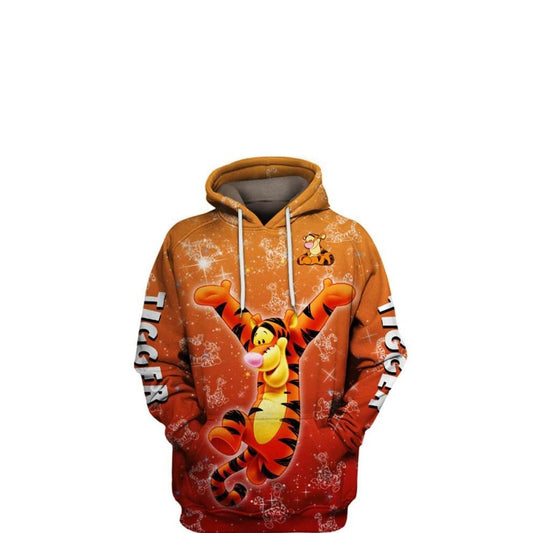 Lovely Tigger Disney Cartoon, Tigger Winnir The Pooh Ver14 All Over Print Hoodie Moonbestprint