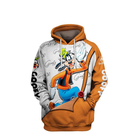 Lovely Goofy Disney Cartoon, Goofy Signature Ver104 All Over Print Hoodie Moonbestprint