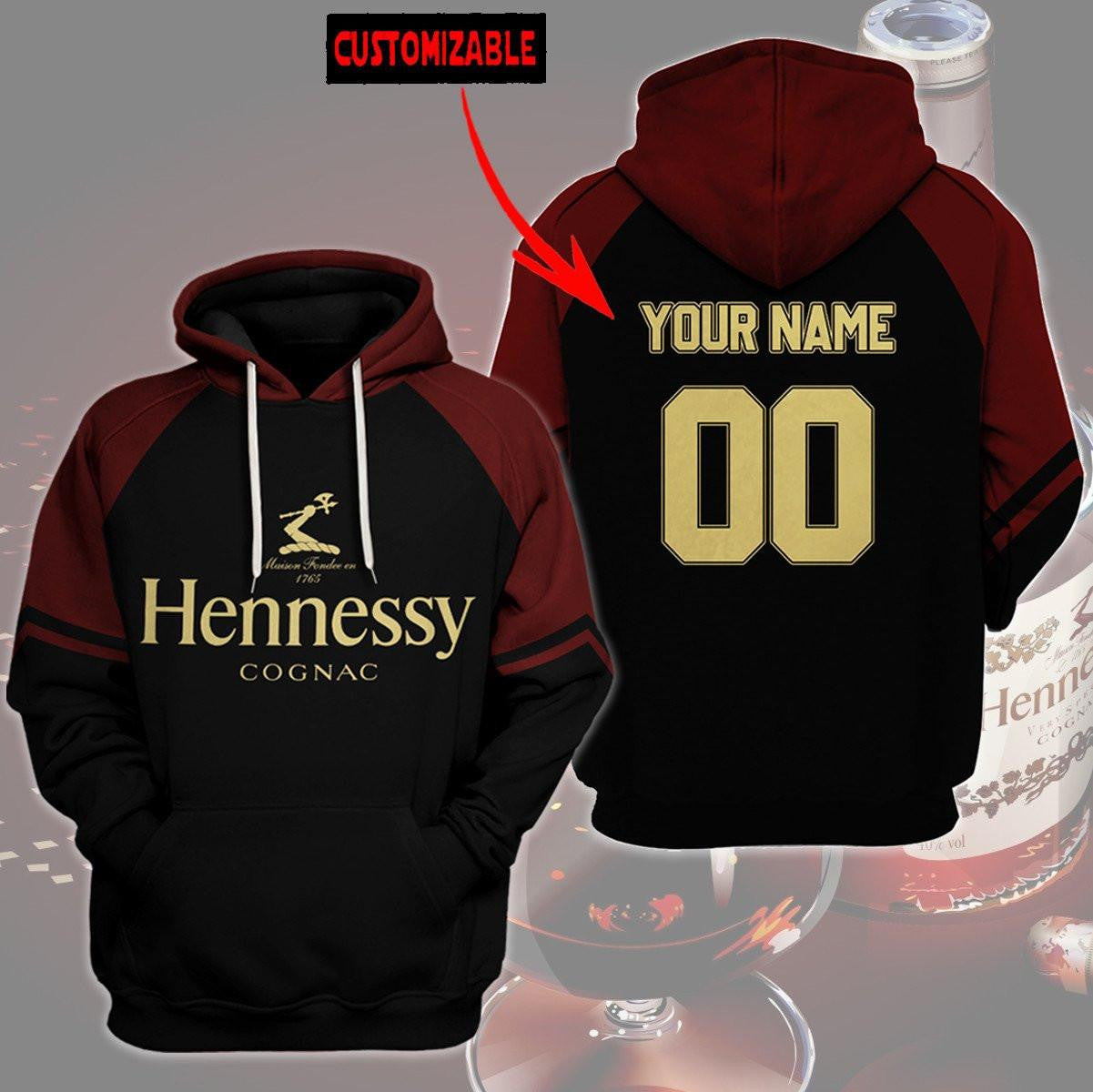 Customized Hennessy Logo 3d Hoodie 535 Moonbestprint