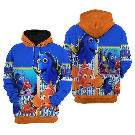 Disney Cartoon Fan Gift, Nemo And Dory, Finding Nemo All Over Print Hoodie, Zip Hoodie Moonbestprint