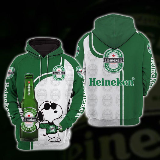 Snoopy Heineken 3d All Over Print T Shirt Hoodie Moonbestprint