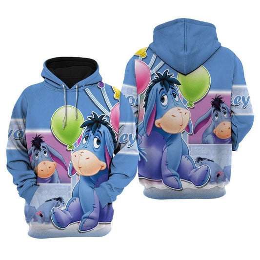 Disney Winnie The Pooh Eeyore Donkey Cartoon Fan Gift All Over Print Hoodie, Zip Hoodie Moonbestprint