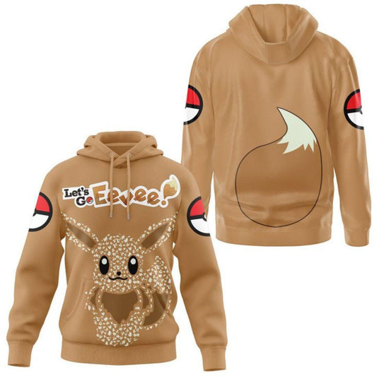Pokemon Let's Go Eevee All Over Print Hoodie Moonbestprint