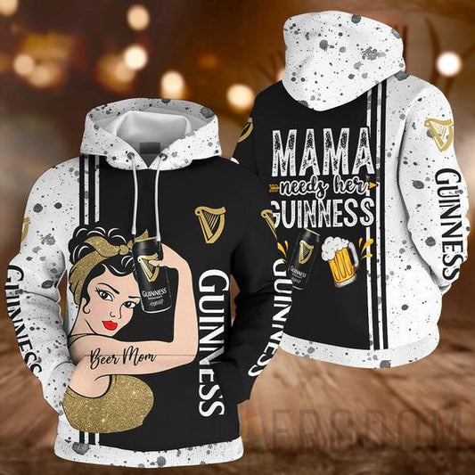 Beer Mom, Guinness Lover Gift, Mama Needs Her Guinness All Over Print Hoodie, Zip Hoodie 10 Moonbestprint