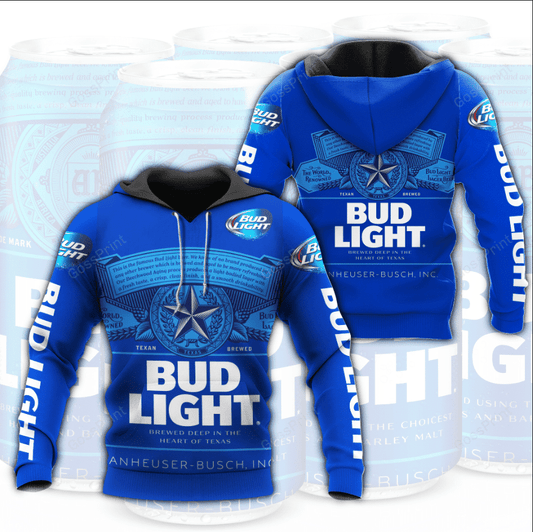 Texan Brewed Bud Light Aop Hoodie Moonbestprint