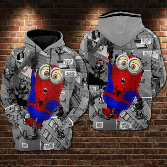 Spider-man Minion Hoodie Zip Hoodie 3d Custom Moonbestprint