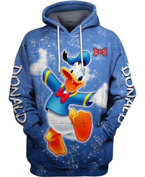 Donald Duck Blue 3d Hoodie Zipper Hoodie Moonbestprint