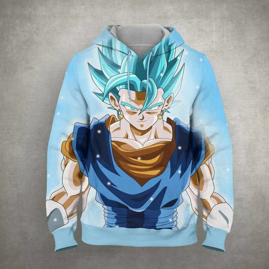 Goku Blue Saiyan Cartoon Dragon Ball Anime Manga 9 Over Print 3d Hoodie Zip Hoodie Moonbestprint