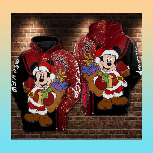 Christmas Mickey Mouse Disney 3d Hoodie Moonbestprint