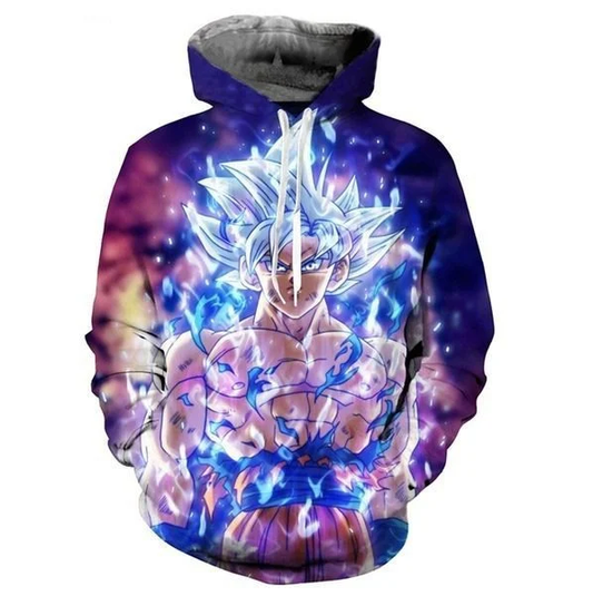 Goku Cartoon Dragon Ball Anime Manga Dark White 1 Over Print 3d Hoodie Zip Hoodie Moonbestprint