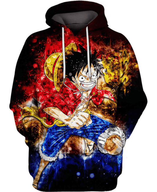 Angry Luffy 3d Hoodie Zip Hoodie Moonbestprint