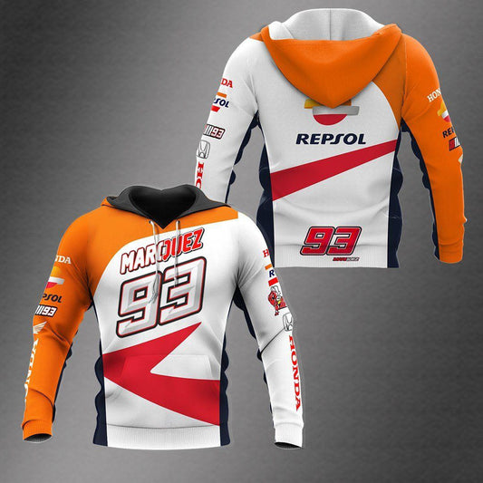 Marc Marquez 93 Honda Racing Team All Over Print Hoodie, Zip Hoodie 427 Moonbestprint