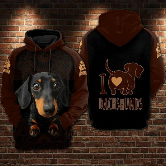 I Love Dachshunds 1 Over Print 3d Hoodie Zip Hoodie Moonbestprint