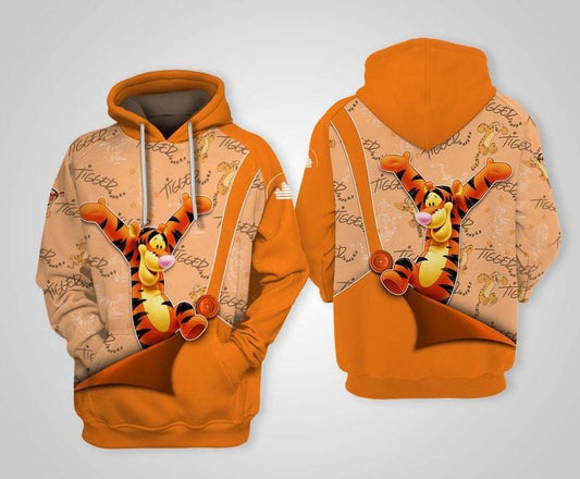 Disney Cartoon Fan Gift, Winnie-the-pooh Disney, Tigger Disney All Over Print Hoodie, Zip Hoodie Moonbestprint