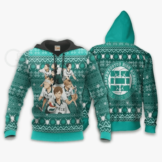 Dateko Ugly Christmas Date Tech High Haikyuu Xmas Datekoubyou High Bchool The Iron Wall Anime Manga For Men And Women 3d Hoodie Zip Hoodie Moonbestprint
