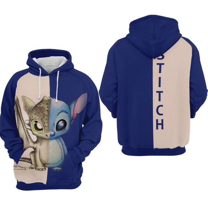 Stitch And Toothless Over Print 3d Hoodie Zip Hoodie Moonbestprint