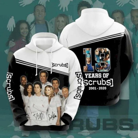 19 Years Of Scrubs 2001 2020 Pullover And Zippered Hoodies Custom 3d Graphic Printed 3d Hoodie Moonbestprint