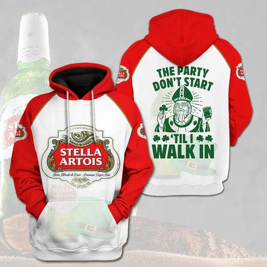Stella Artois Beer The Party Don't Start Till I Walk In 3d All Over Print Hoodie 371 Moonbestprint