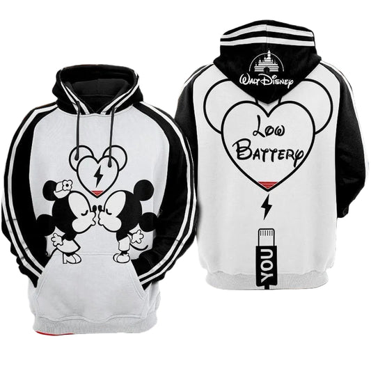 Mickey And Minnie Kiss To Charge Battery Over Print 3d Hoodie Zip Hoodie Moonbestprint