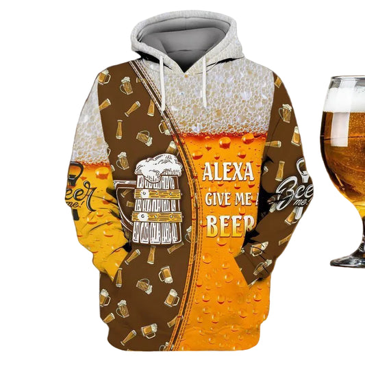 Alexa Give Me A Beer For Men And Women 3d Hoodie Zip Hoodie Moonbestprint