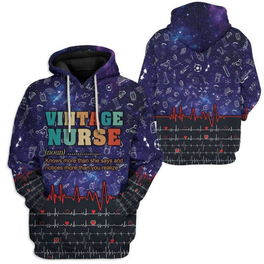 Nurse Hoodie Vintage Nurse Definition 3d Hoodie Zip Hoodie Moonbestprint