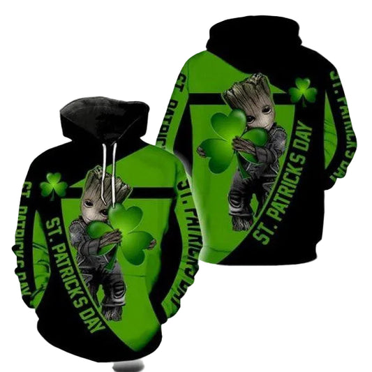 Irish Shamrock St Patrick's Day Baby Groot 2k537 Lover Gift,st Patricks Day 3d Hoodie Moonbestprint