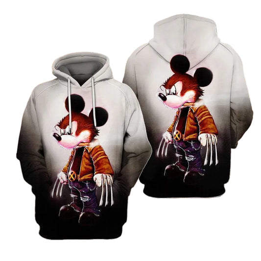 Wolverine Logan Marvel Mickey Disney Over Print 3d Hoodie Zip Hoodie Moonbestprint