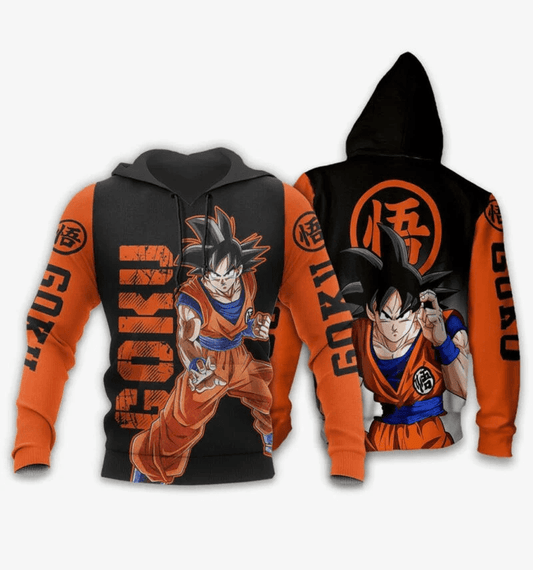 Goku Classic Black Orange Hoodie Goku Hoodie Apparel For Dragon Ball Fan 3d Hoodie Zip Hoodie Moonbestprint