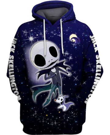 Chibi Jack Skellington Nightmare Before Christmas Pumpkin King Ver28 Aop Hoodie Moonbestprint