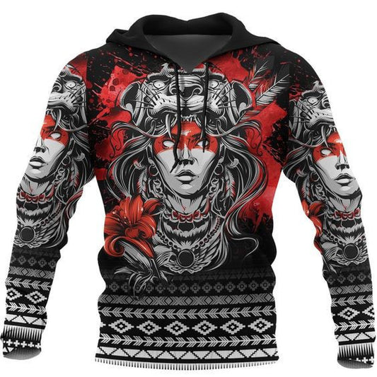 Aztec Jaguar Warrior - Hoodie Moonbestprint