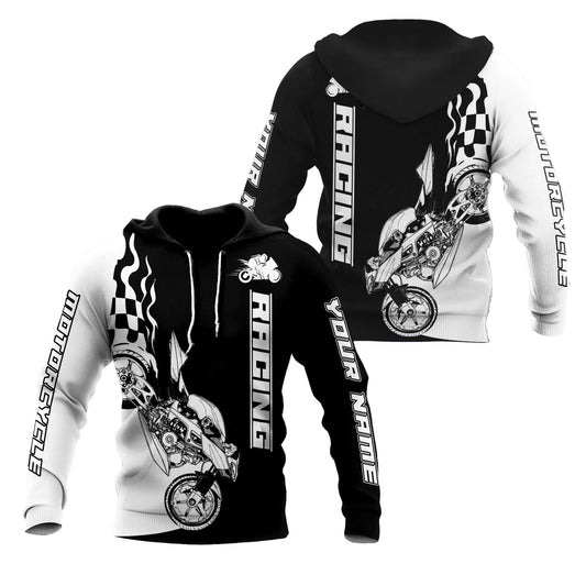 Customize Name Motorcycle Racing, Born To Race All Over Print Hoodie, Zip Hoodie 67 Moonbestprint