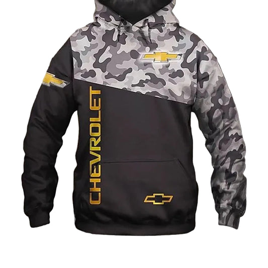 Chevrolet Lovers Camo Pattern Black 3d Hoodie Moonbestprint