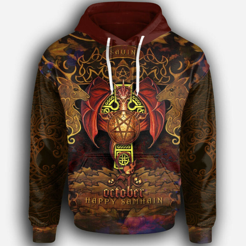 31 October Happy Samhain Dragon 3d Hoodie Zip Hoodie Moonbestprint