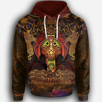 31 October Happy Samhain Dragon 3d Hoodie Zip Hoodie Moonbestprint