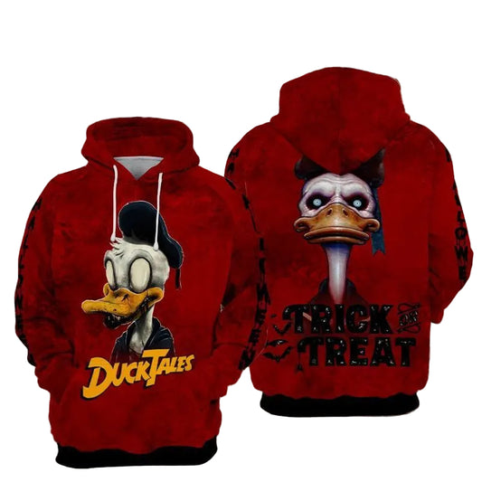 Donal Duck Zombie Halloween Theme Over Print 3d Hoodie Zip Hoodie Moonbestprint