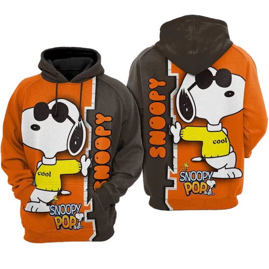 Snoopy The Peanuts, Cool Snoopy Pop Aop Hoodie Moonbestprint