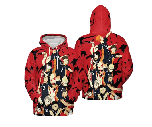 Haikyuu Anime 2 Fan Gift, Stylist Unisex Cartoon Graphic Outfits Aop Hoodie, Zip Hoodie Moonbestprint
