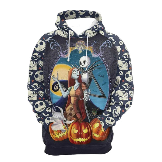 Nightmare Before Christmas Jack And Sally Ver11 Aop Hoodie Moonbestprint