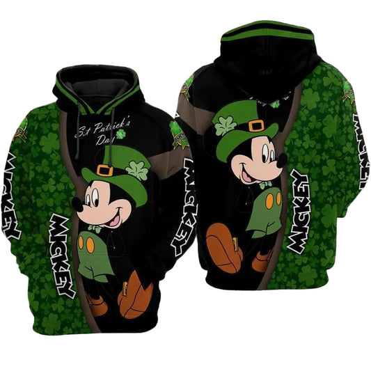 Mickey Mouse St Partricks Day Iricsh Over Print 3d Hoodie Zip Hoodie 379 Moonbestprint