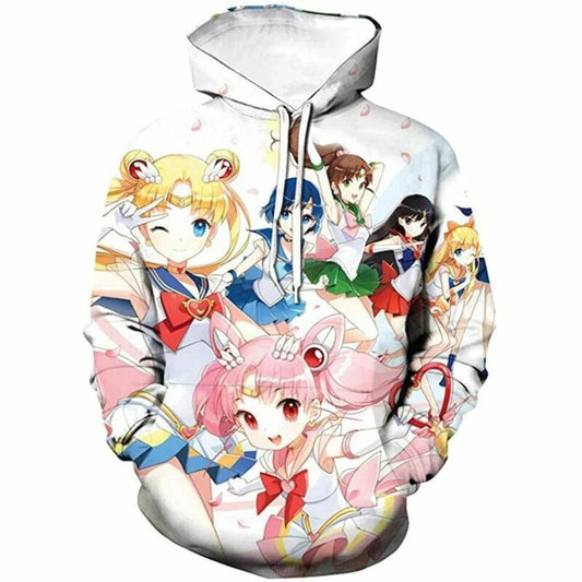 Yunhine Unisex Sailor Moon Lovers Over Print 3d Hoodie Zip Hoodie 1 Moonbestprint