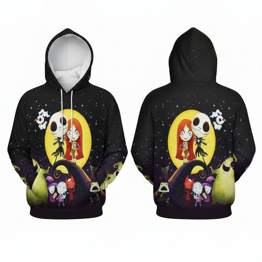The Nightmare Before Christmas Fan Gift, The Nightmare Before Christmas Chibi All Over Print Hoodie Moonbestprint