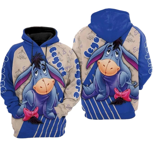 Eeyore Pattern Winnie The Pooh Disney Over Print 3d Hoodie Zip Hoodie Moonbestprint