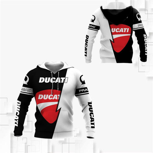 Ducati Pramac Racing Black And White All Over Print Hoodie, Zip Hoodie 455 Moonbestprint