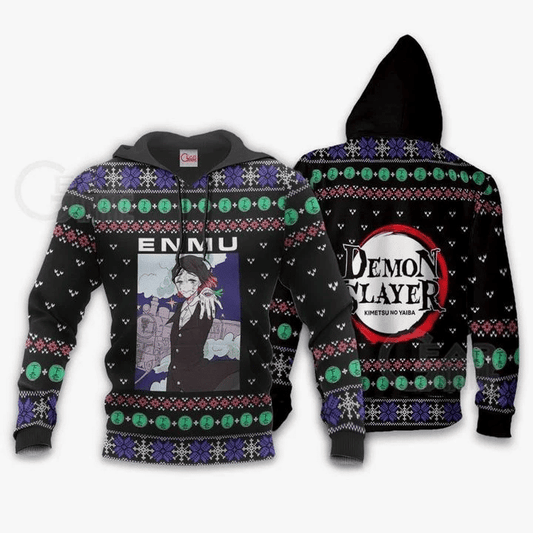 Tamio Enmu Ugly Christmas Demon Slayer Anime Manga For Men And Women 3d Hoodie Zip Hoodie Moonbestprint
