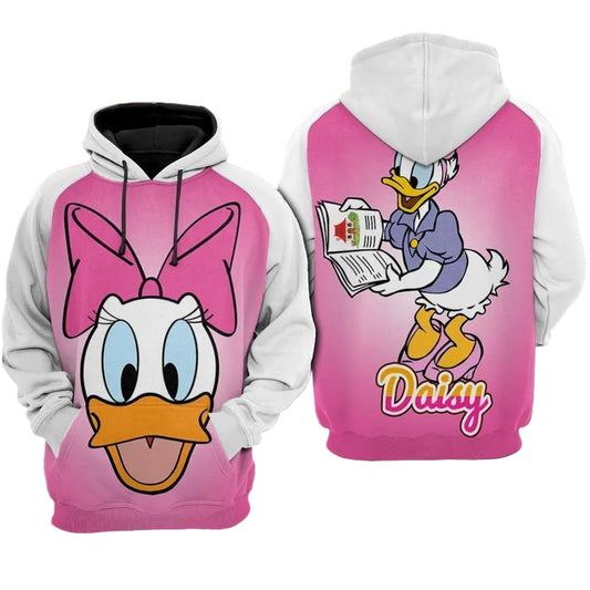 Daisy Duck Disney Reading Over Print 3d Hoodie Zip Hoodie Moonbestprint
